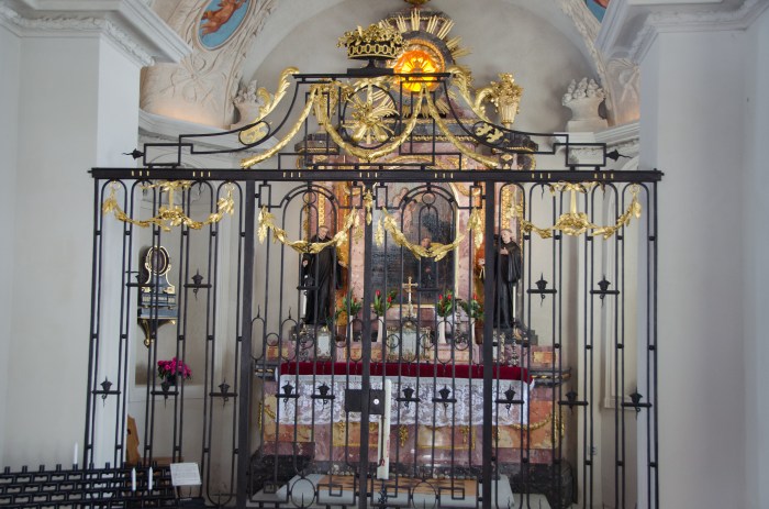 grill work and altar