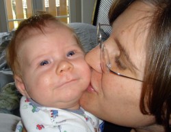 Kyle loves Mommy's kisses