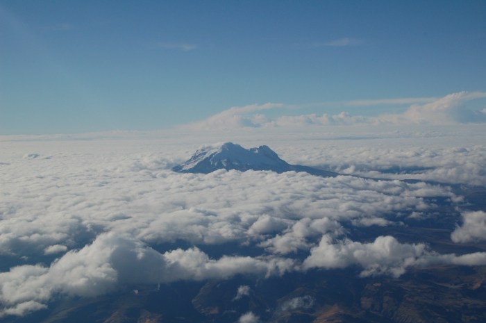 mountain top above clouds