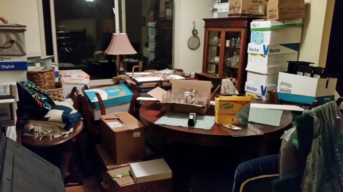 boxes of books from office